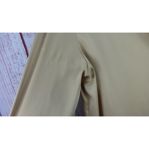 Chaus & Co Button Up Shirt Womens Large Blouse Gold Long Sleeve Silky VTG - Picture 6 of 11